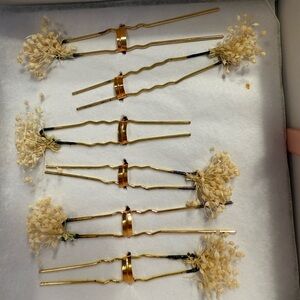 Anthropologie | Real Baby’s Breath Wedding Hair Pins/Decor, Never Used